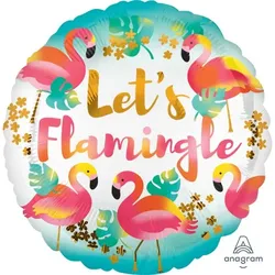 Flamingo Folienballon rund