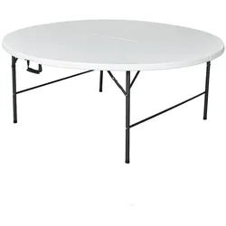 METRO PROFESSIONAL Bankett Klapptisch Pamua, Stahl, HDPE-Tischplatte, Ø 180 x 74 cm, weiß