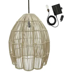 Lumisky AVILA Solar-Pendelleuchte, 50 cm Durchmesser, 5 m Länge Rattan Beige