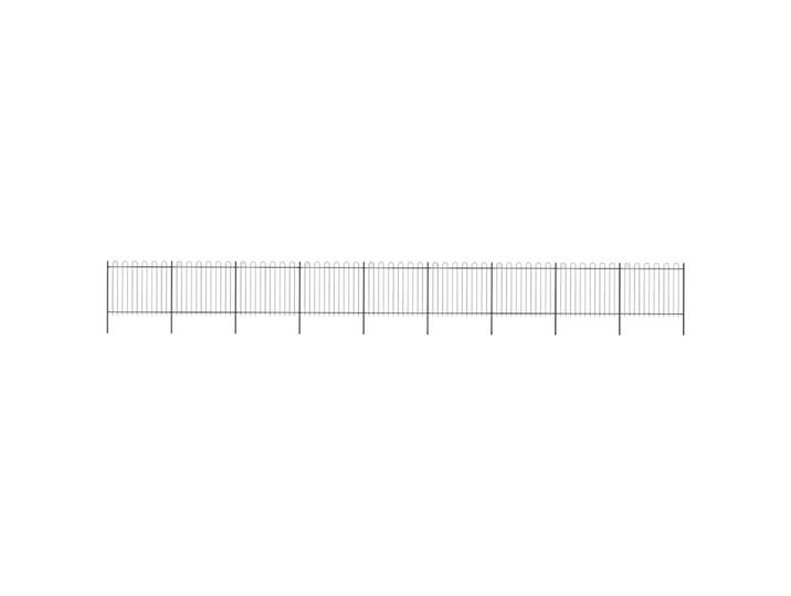 vidaXL Gartenzaun mit Rundbogen Stahl 1506 x 150 cm Schwarz