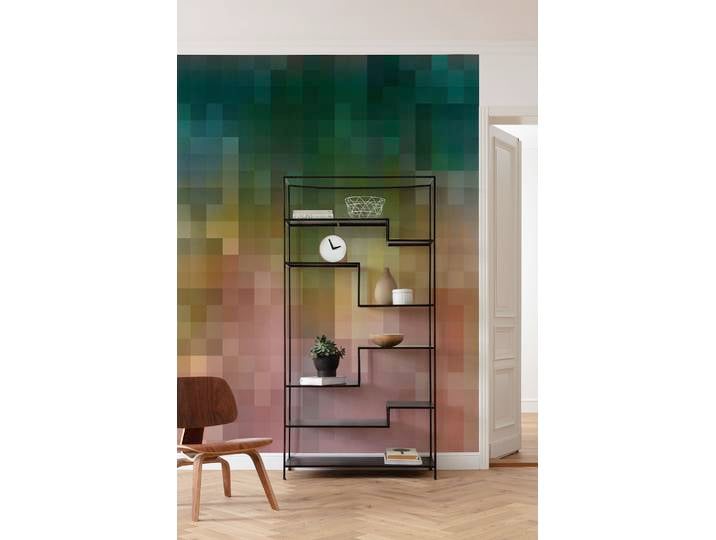 Fototapete KOMAR Komar Vlies Fototapete - Paper Pixels - Größe 200 x 250 cm , lila (modern), L:2,5m, Vlies, Tapeten, Fototapete