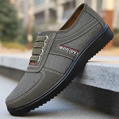 Atmungsaktive Mesh-Freizeit-Wanderschuhe für Herren – leichte Slip-On-Sneaker für Senioren, Outdoor-Aktivitäten und Sommertage
