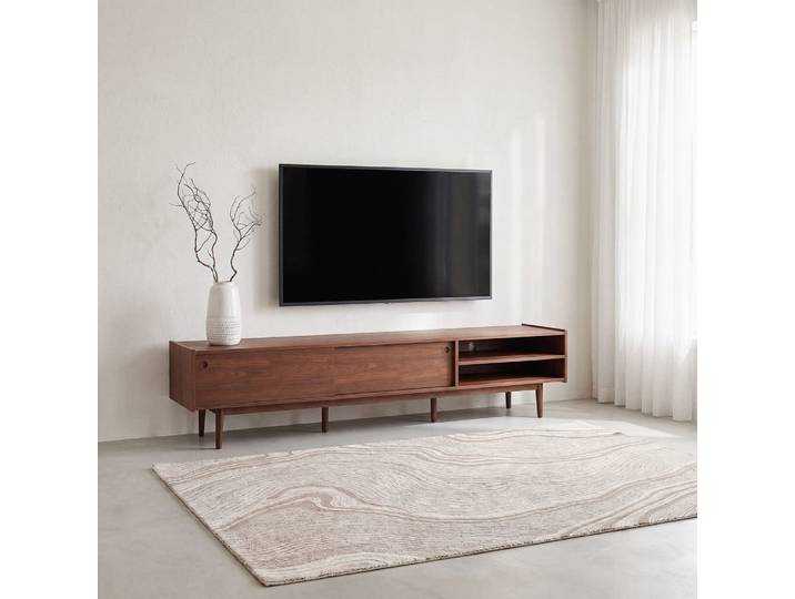 Fernsehschrank mit 2 Schiebetüren, B 201 cm