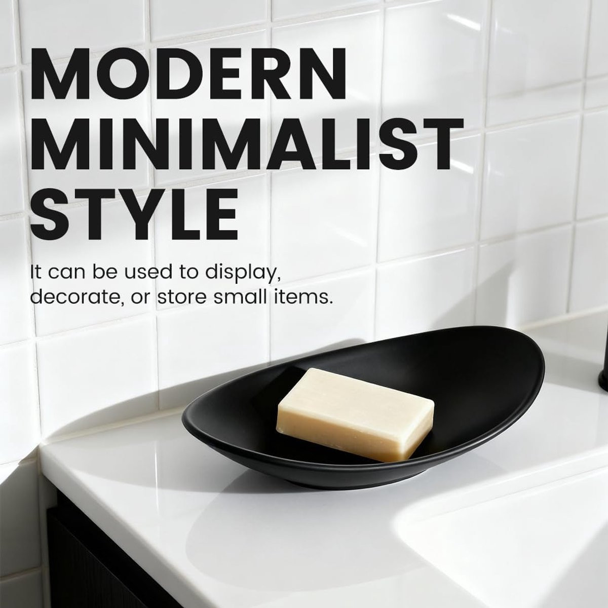 Decoratief dienblad mat zwart voor sleutels en sieraden