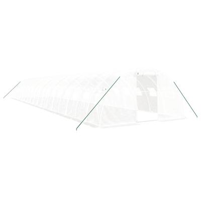 Helloshop26 - Gewächshaus Zelt Pflanzen Blumen Gemüse Unterstand mit Stahlrahmen 72 m² 18 x 4 x 2 m weiß 02_0044625