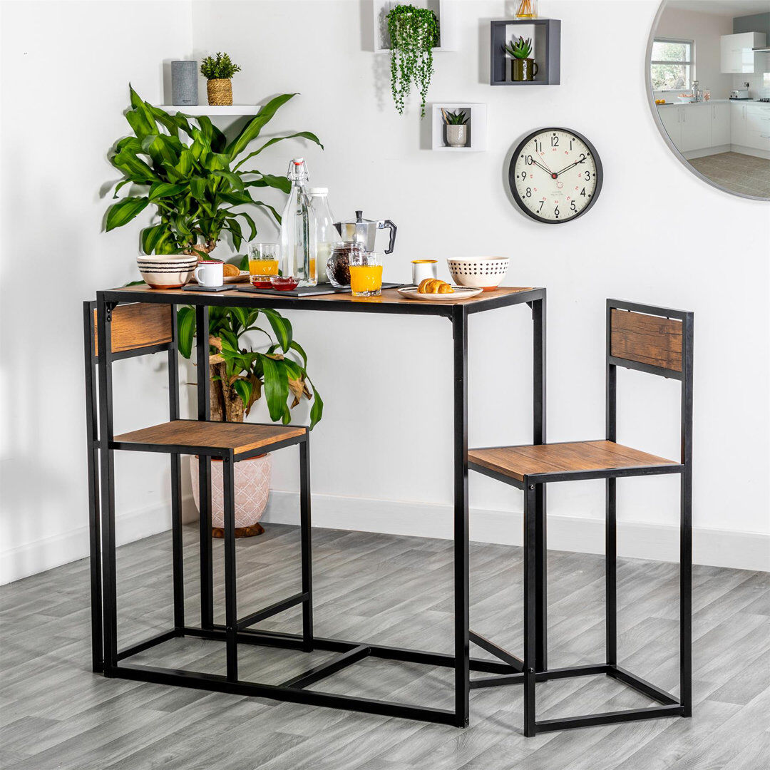 Harbour Housewares 2 - Person Dining Set Brown 98" H x 102" W x 47" D