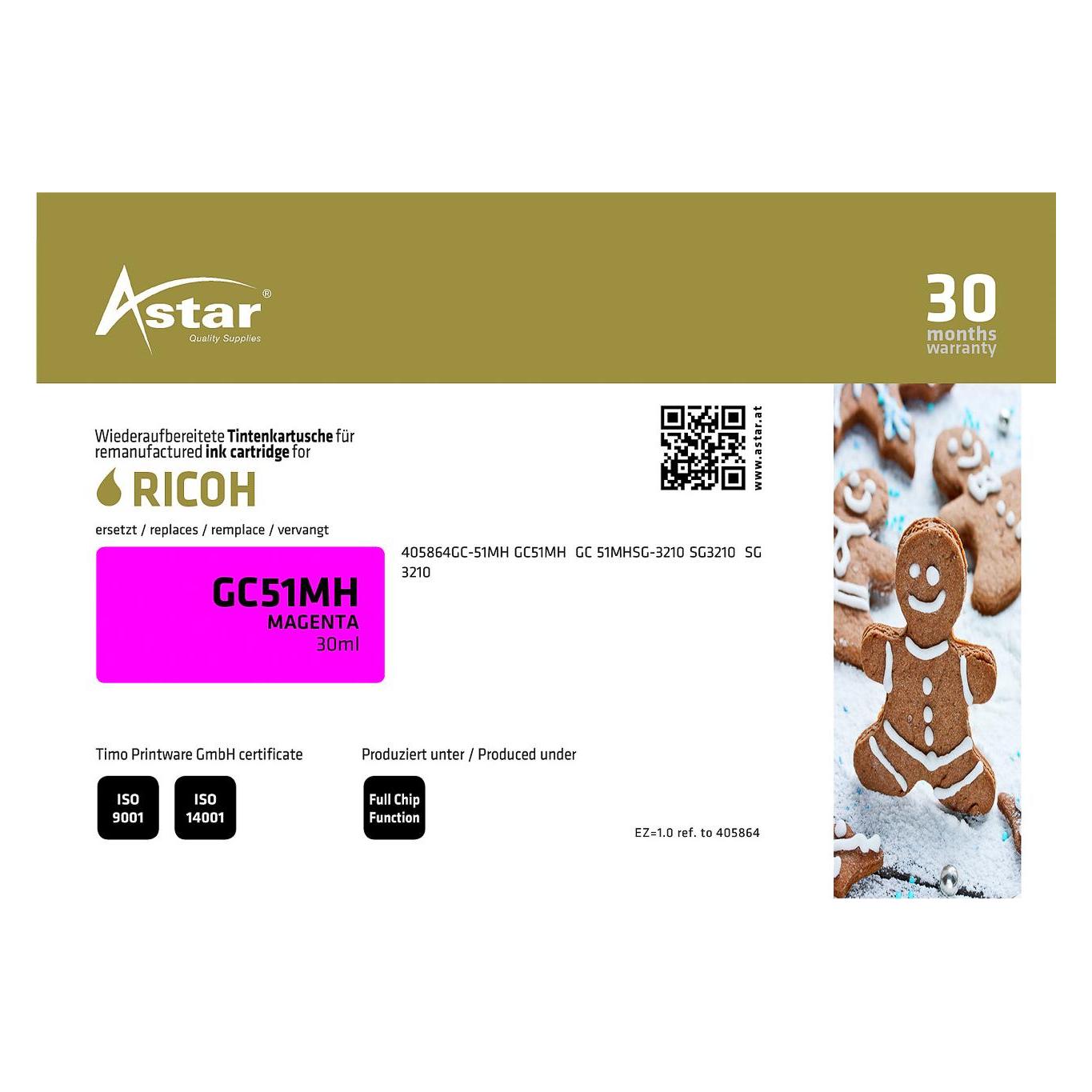 Astar Ricoh Tinte (Gel) GC51M mag. inkl. Chip (AS70733)