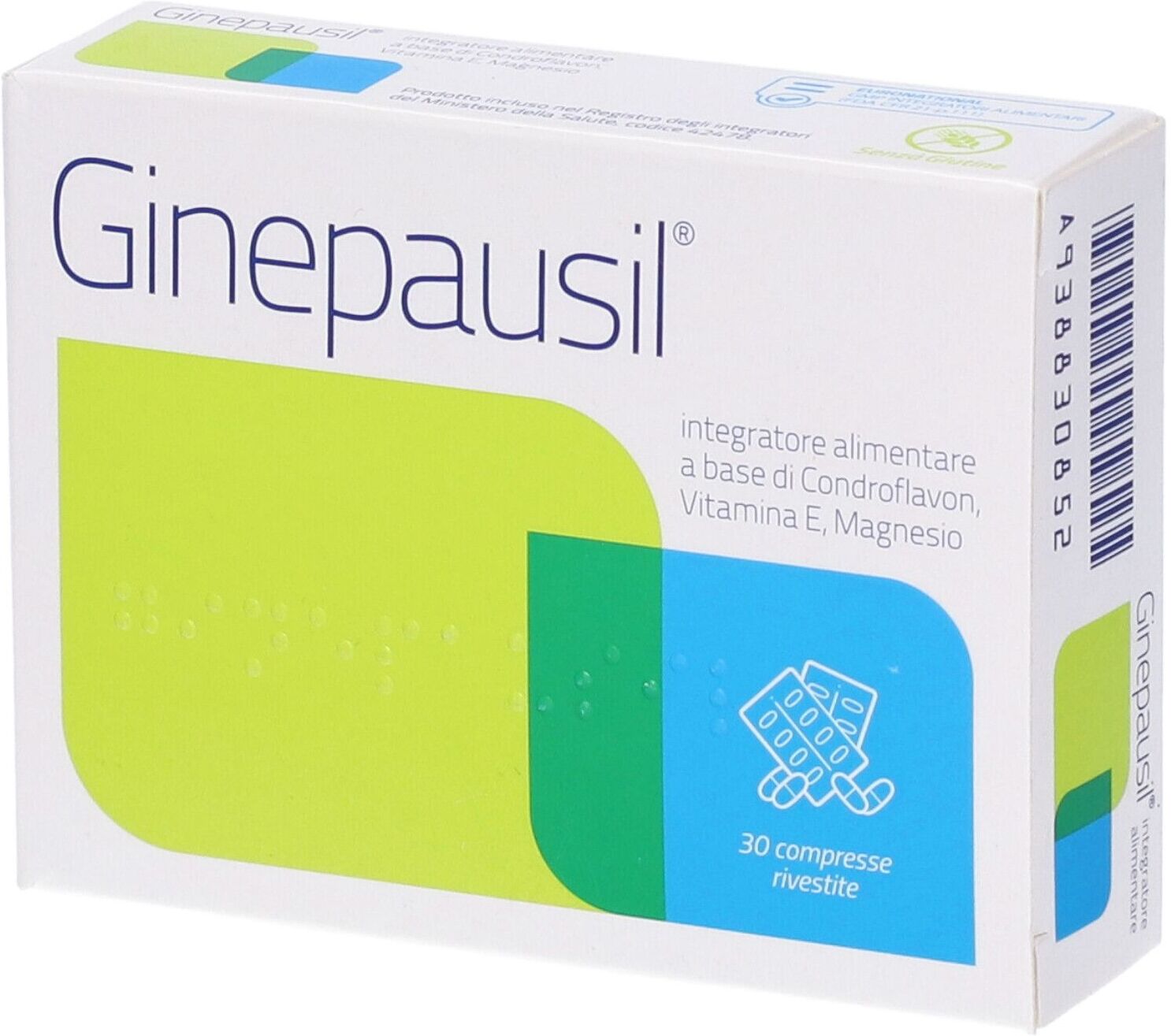 AESCULAPIUS FARMACEUTICI Srl Euronational Ginepausil Integratore Menopausa, 30 Compresse