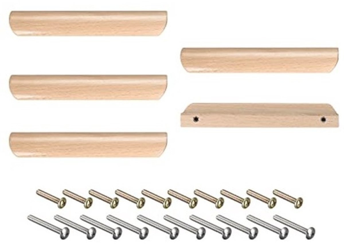 Houten Handgrepen - 5 stuks - 160 mm - Ideaal voor keuken en meubels