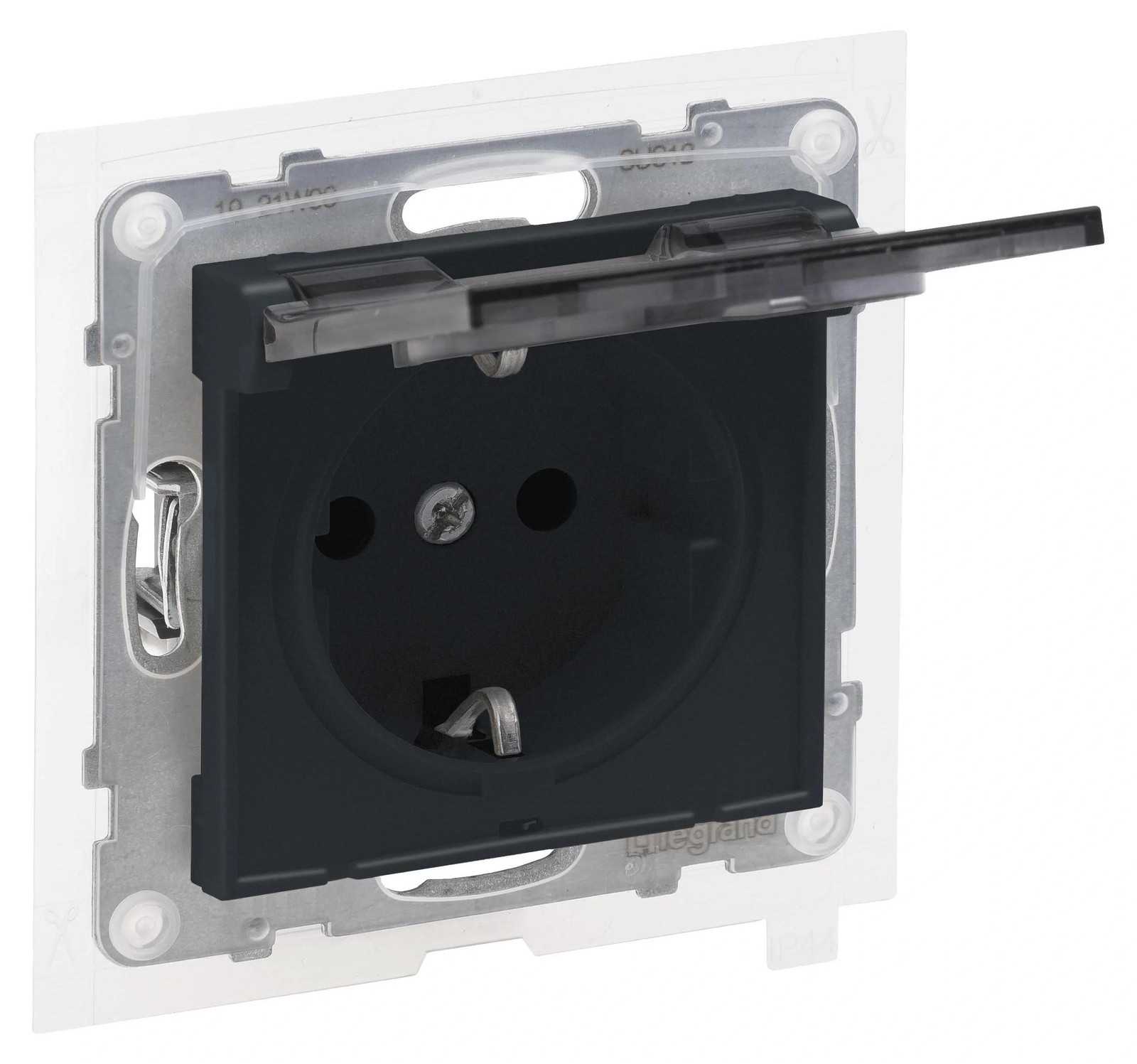 Legrand SEANO Schuko-stopcontact met klapdeksel en verhoogde aanraakbeveiliging IP44, wit
