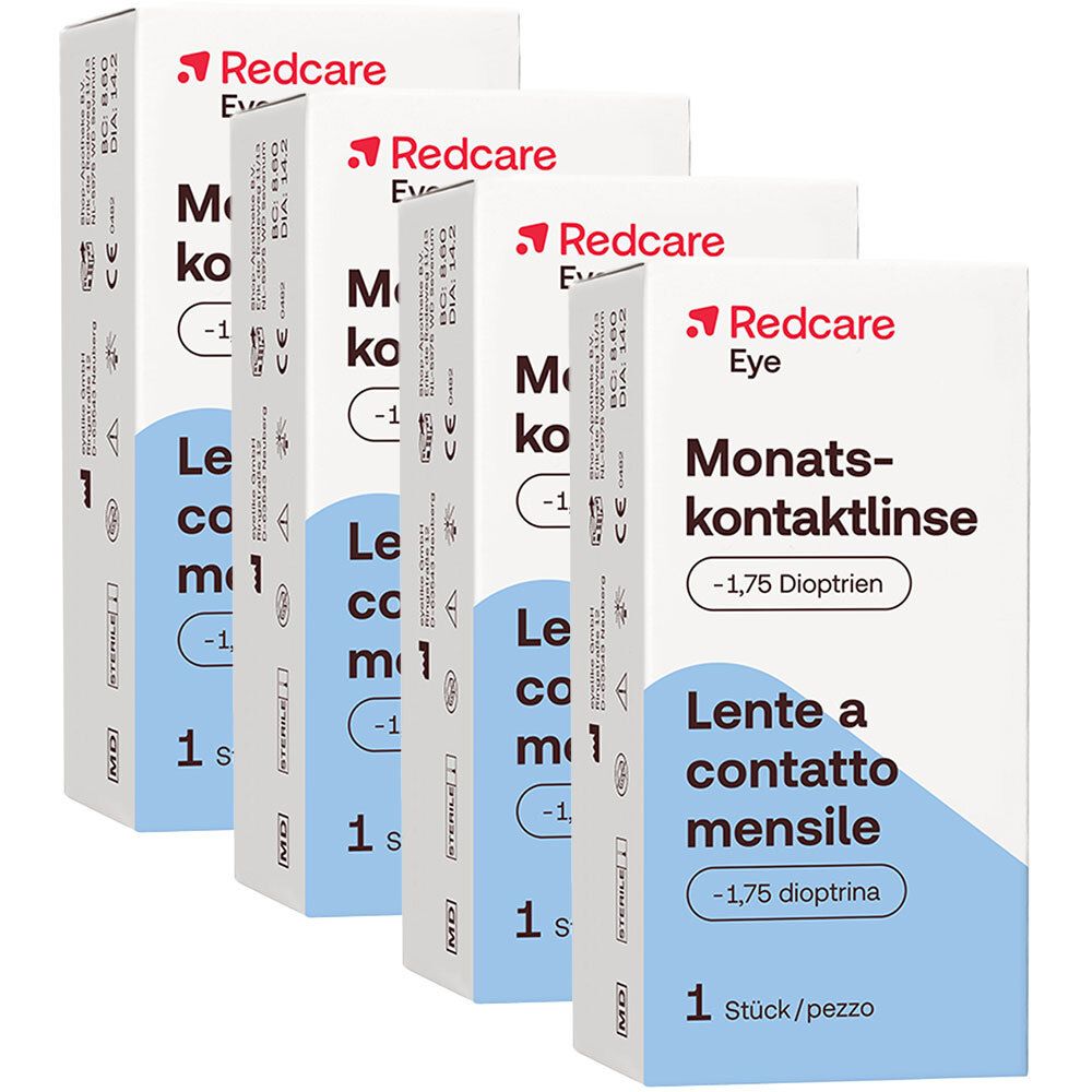 Redcare Monatslinse -1,75dpt 4 Stück Kontaktlinsen