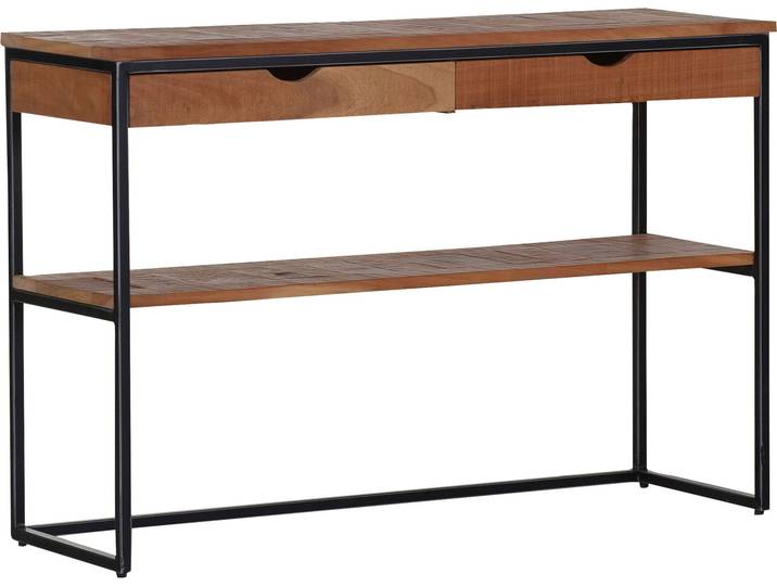Konsolentisch, Beige, 120x80x40 cm, Holz & Metall, 2 Schubladen, Modern, Gutmann-Factory