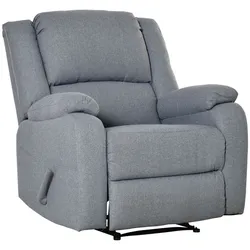STILVORA Relaxsessel Polyester Hellgrau 87x96x98 cm, manuell verstellbar, Fußstütze