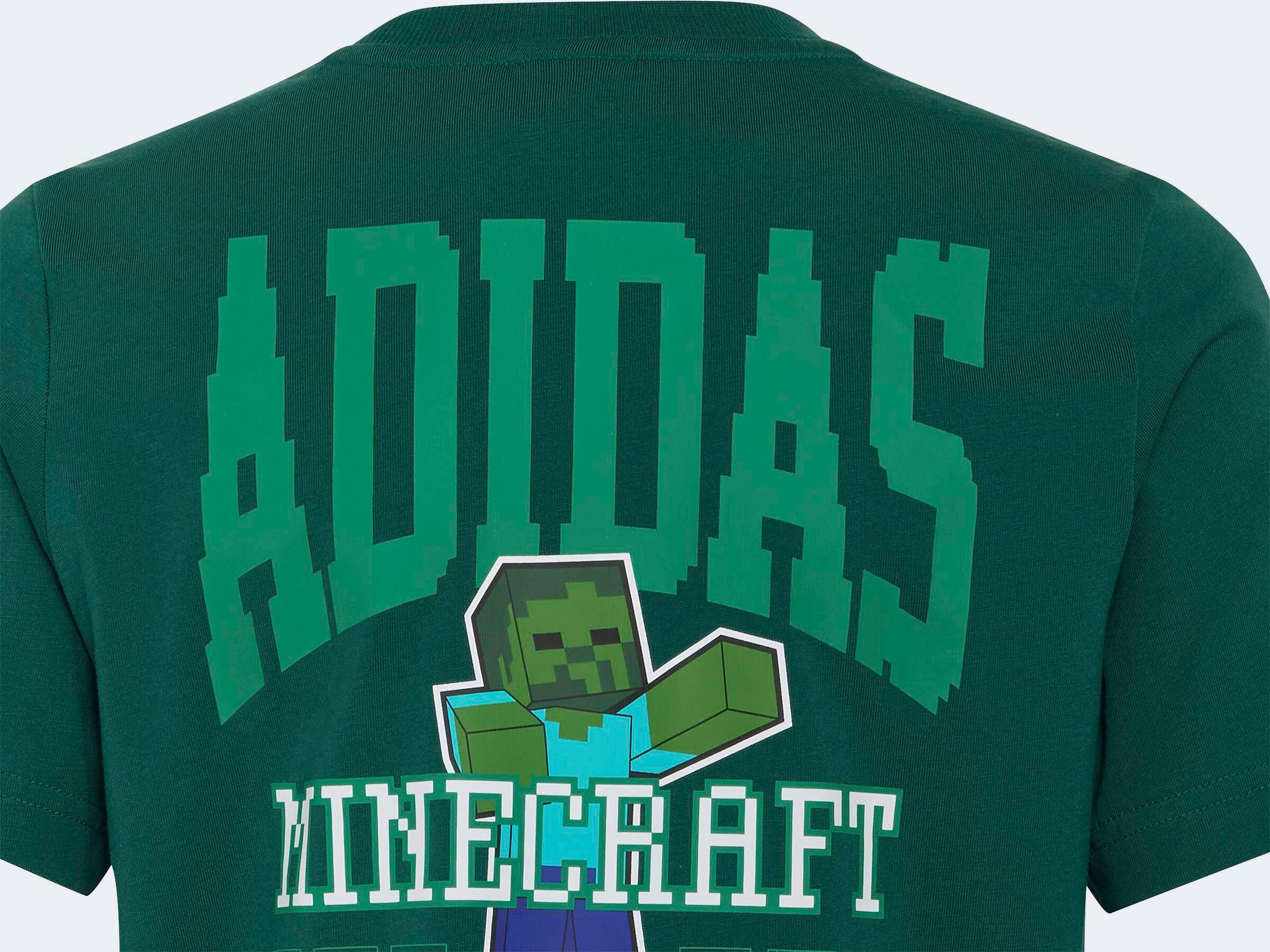 T-Shirt ADIDAS SPORTSWEAR "ADIDAS MINECRAFT", Kinder, Gr. 176, grün (collegiate grün), Obermaterial: 100% Baumwolle, Rundhals, Shirts T-Shirt, für Kinder, aus Baumwolle collegiate grün 176