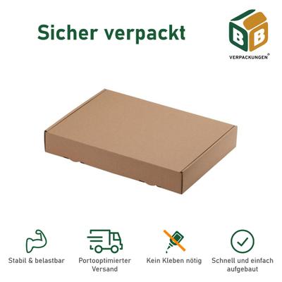BB-Verpackungen GmbH 100 x Maxibriefkarton (319 x 225 x 50 mm) DIN A4 stabiler Versandkarton Faltschachtel Versandschachtel Wellpappe BB-Verpackungen