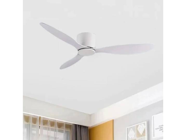 42 52 pouces ventilateurs de plafond sans lumière moteur à courant continu télécommande ventilateurs de refroidissement lampe ventilateur de plafond au sol bas bois blanc ventilateurs de couleur noire