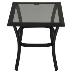Outdoor Beistelltisch Korinth – Balkontisch aus Aluminium, Schwarz – praktischer Gartentisch – idealer Terrassentisch für Außenbereiche