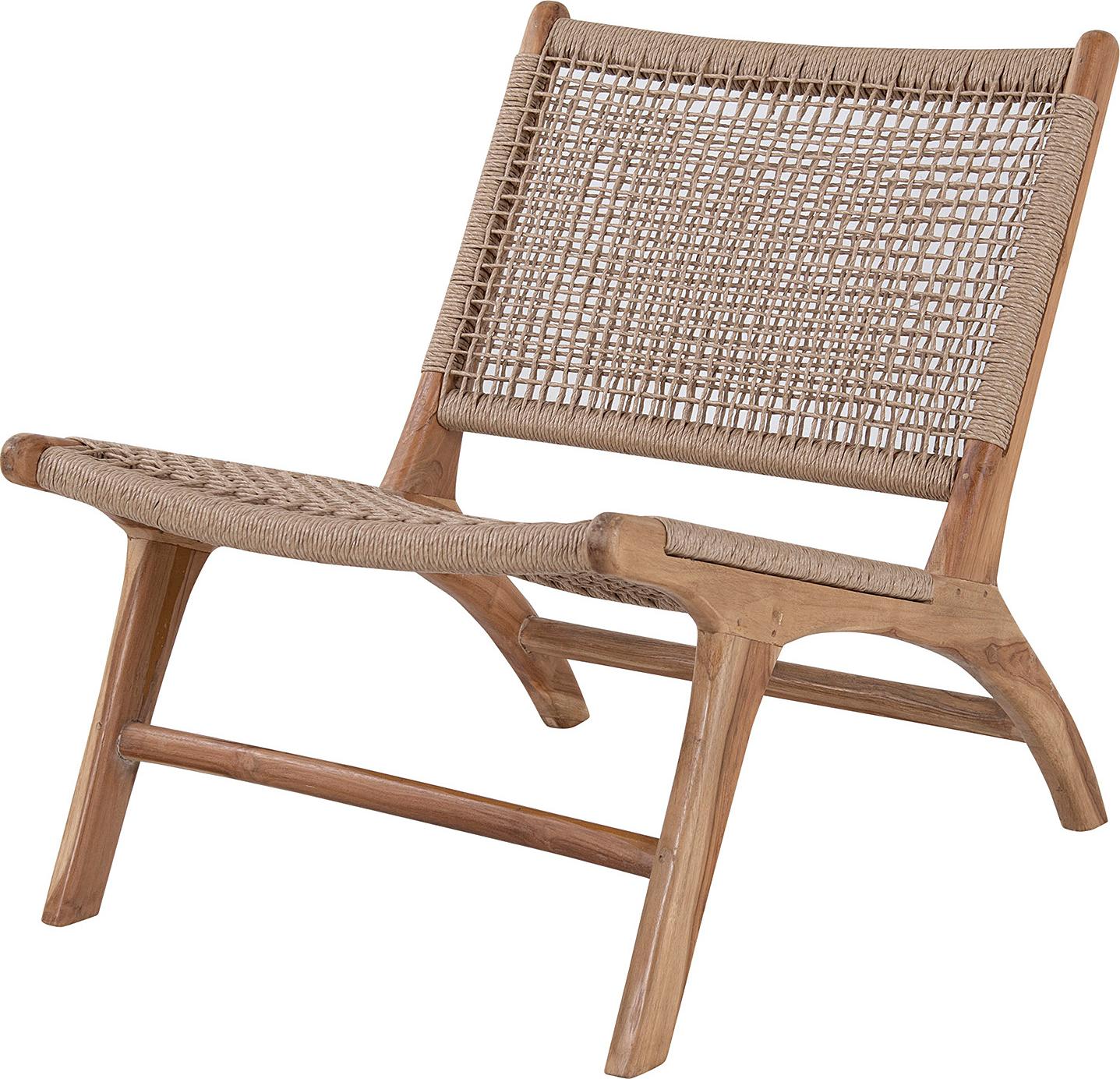home24 Loungesessel - Teakholz Massiv / Polyrattan - Natur