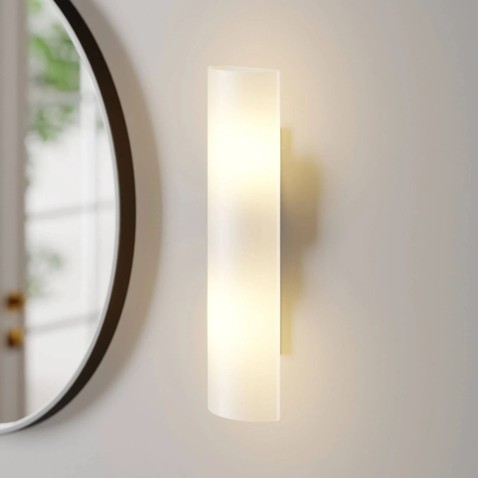 Lindby Wandlamp Ophelia, Modern, Wit/Transparant Glas, Dimbaar