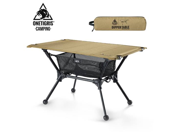 Table de camping pliable OneTigris Dipper, mobilier d'extérieur, table ultralégère pour pique-nique avec rangement en filet, bureau de camping avec rangement