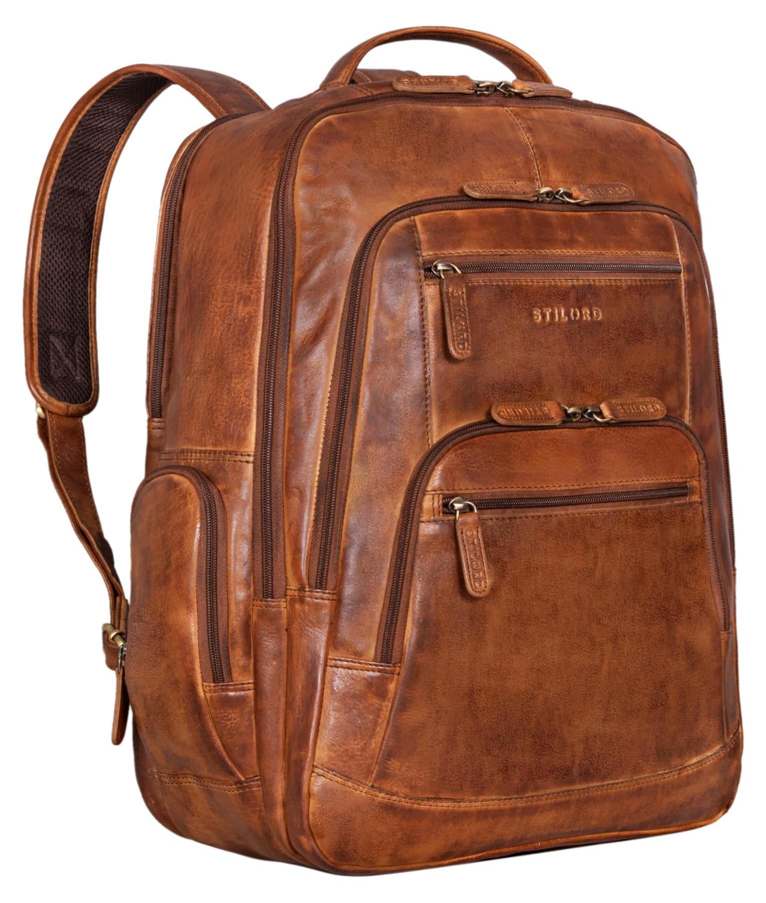 Leder Rucksack für Laptops bis 18 Zoll für Arbeit und Freizeit