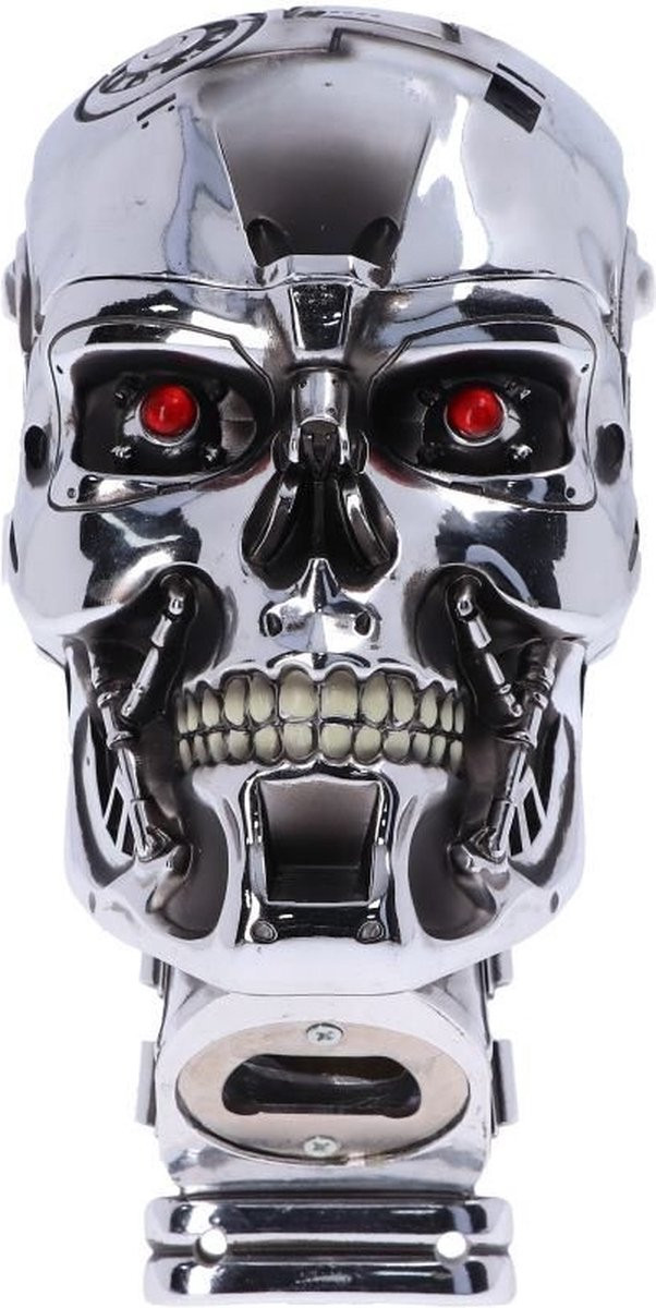 Nemesis Now Terminator 2 Judgement Day T-800 Head Flessenopener, Zilver, Polyresin