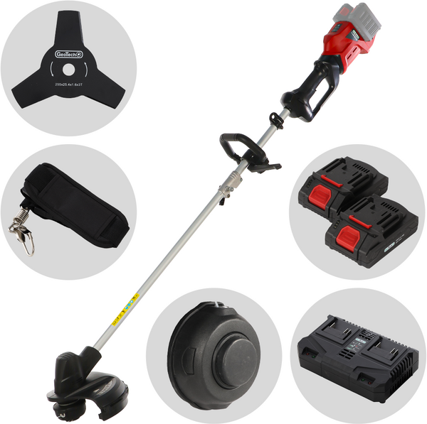 GeoTech X-Line BC-40V - Débroussailleuse à batterie - 40 V - 2x 20 V 2 Ah