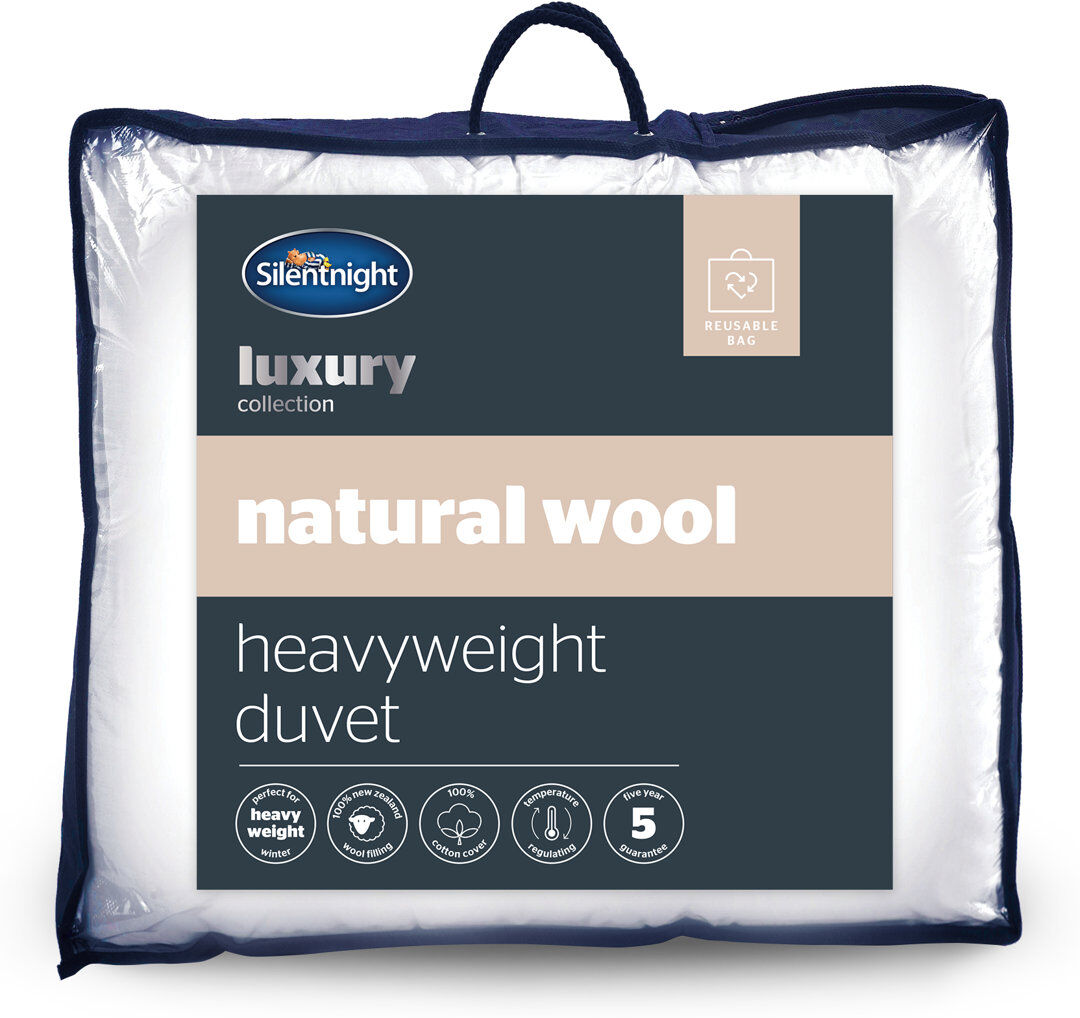 Silentnight Natural Wool Heavyweight Duvet with Pure Cotton Cover White Kingsize