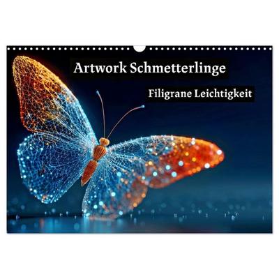 Artwork Schmetterlinge - Filigrane Leichtigkeit (Wandkalender 2026 DIN A3 quer), CALVENDO Monatskalender