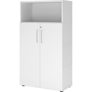 Hammerbacher Kombischrank FW48T3KG, weiß, abschließbar, mit 2 Drehtüren, (B/H) 80 x 145 cm
