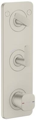 Hansgrohe Thermostat Modul 380/120 UP FS 49701800 cubic cut, Edelstahl Optik, Unterputz, mit Platte