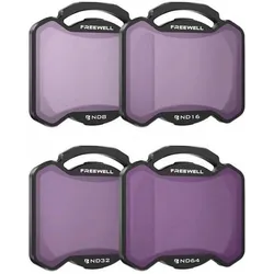Freewell ND Filters 4Pack ND8, ND16,ND32, ND64 (Drohnen Filter, DJI Avata 2), Drohne Zubehör, Schwarz