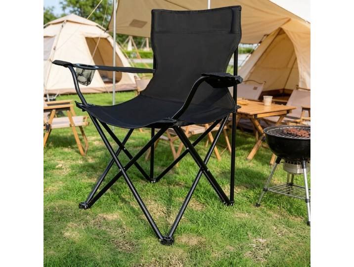 Chaise longue de camping pliable portable, fauteuil d'extérieur robuste pour la pêche et la plage