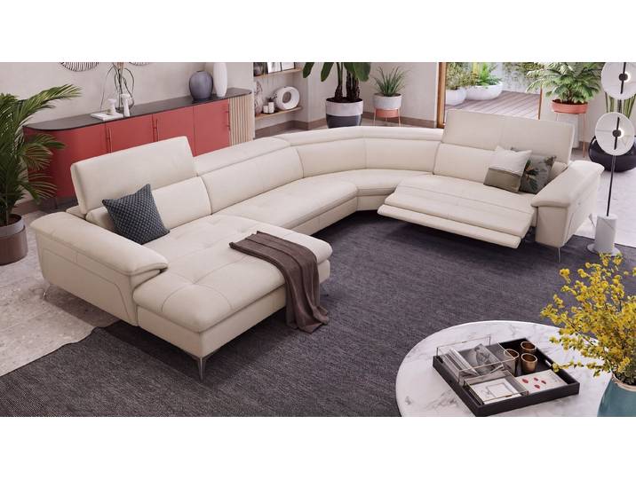 Leder Wohnlandschaft STELLA Ecksofa Eckcouch
