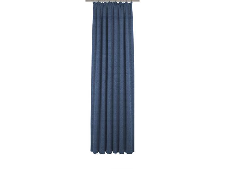 Vorhang WIRTH Wiessee , blau, B:150cm H:365cm, Baumwolle, Leinen, Modal, Gardinen, Vorhang, nach Maß
