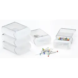 buttinette Aufbewahrungsboxen, Größe: 4,5 x 7,5 x 2,5 cm, Inhalt: 5 Stück