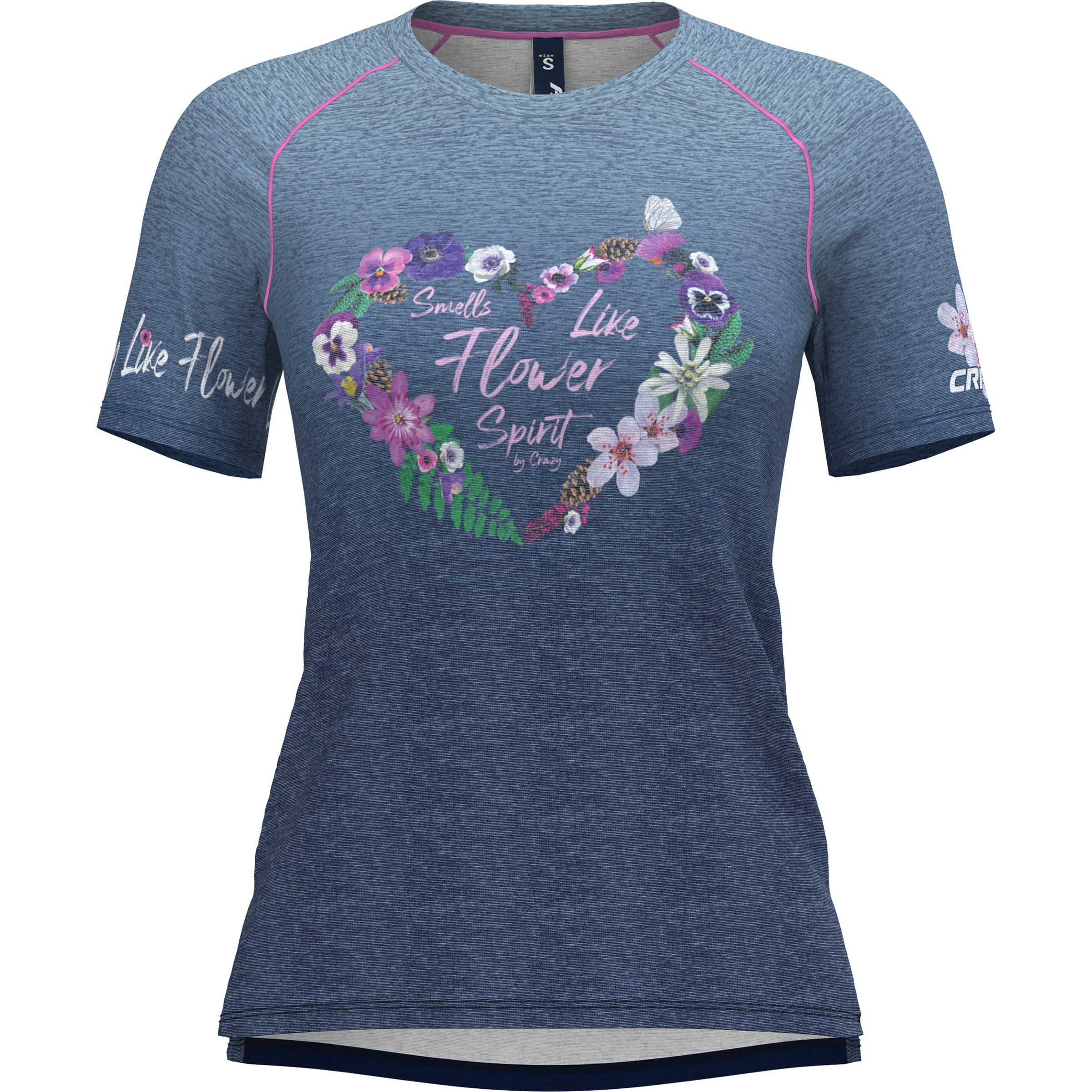 Crazy Wonder Magic Damen T-Shirts blau Größe XS Trekking Widerstandsfähig Lyocell (Tencel)