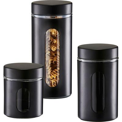 Vorratsglas ZELLER PRESENT "Style", schwarz, Ø:10,2cm, Metall, Lebensmittelaufbewahrungsbehälter, dekorative und praktisch
