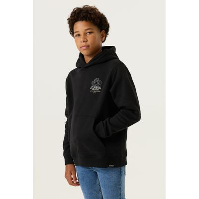 Hoodie GARCIA, Jungen, Gr. 176, schwarz, Sweatware, Obermaterial: 80% Baumwolle, 20% Polyester, normal, ohne Ausschnitt, Sweatshirts Hoodie, Rückseite plakativ bedruckt
