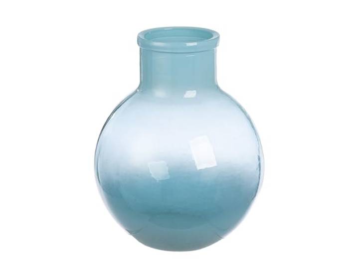 GILDE Vase Novelle bombé en Verre - Hauteur : 31 cm - Diamètre : 24 cm - Bleu