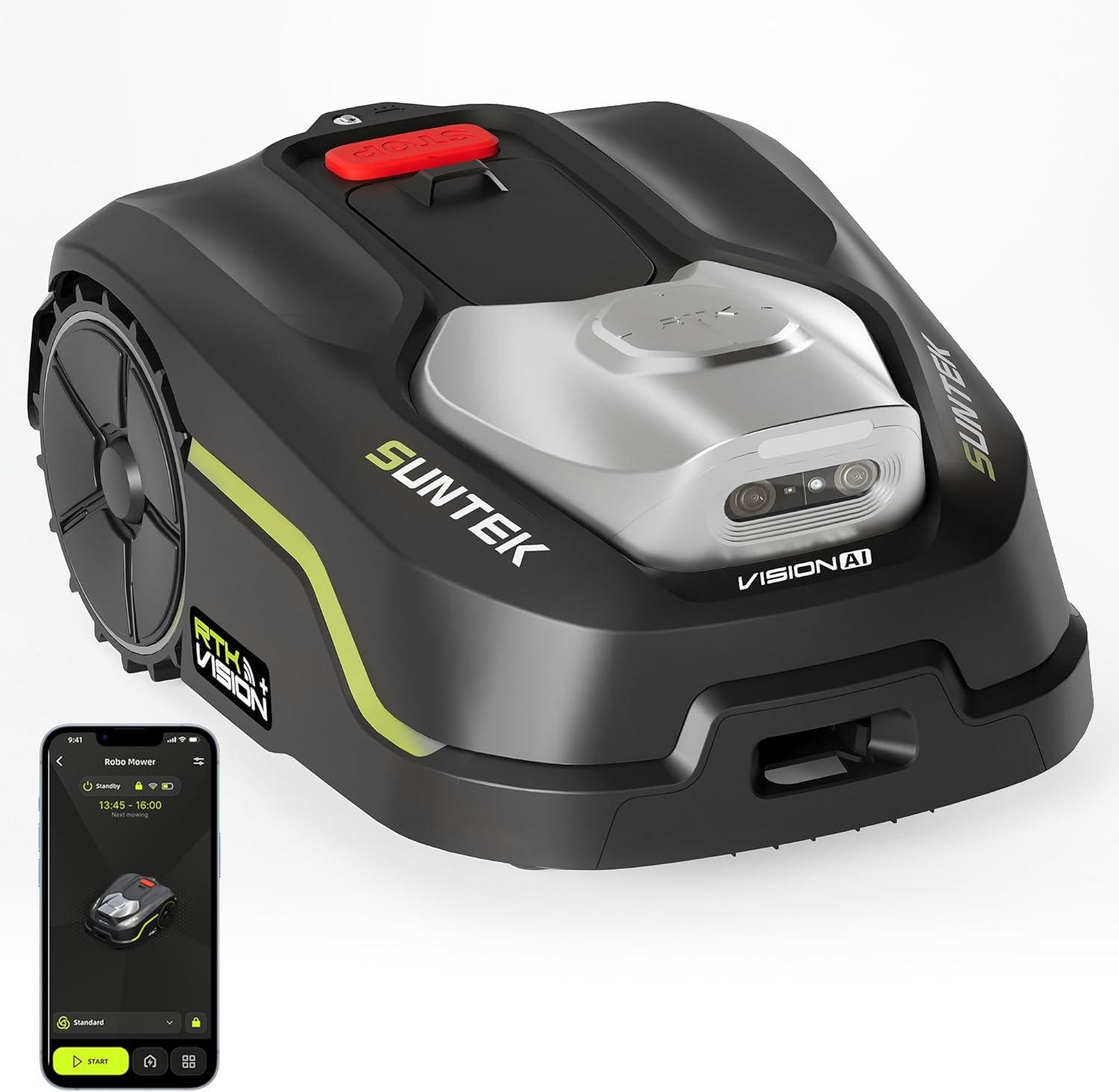 SUNTEK SRM3080 RTK+Vision+TOF Mähroboter ohne Begrenzungskabe, KI-Kartierung | App-Steuerung | Multizonen | Hinderniserkennung für für 800-1200 m²