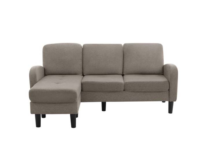 ULEVR canapé d angle modulaire 3 places avec méridienne 166 x 118 x 77 cm - réversible gris foncé