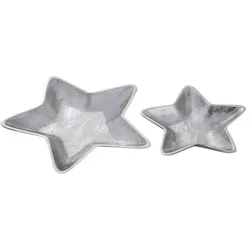 Amagohome Dekoschalen Stern 2er Set Starlight Weihnachtsdeko Aluminium : silber