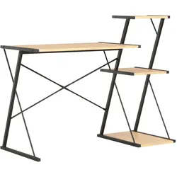 Helloshop26 - Schreibtisch Arbeitsplatz Computermöbel Schreibtisch mit Ablage Eiche 116 x 50 x 93 cm schwarz 02_0023480