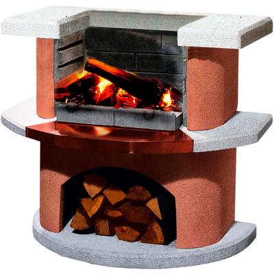 Holzkohlegrill BUSCHBECK "Grillbar Bologna", orange (weiß, terrakotta), B:110cm H:93cm T:65cm, Grills, BxTxH: 110x65x93 cm