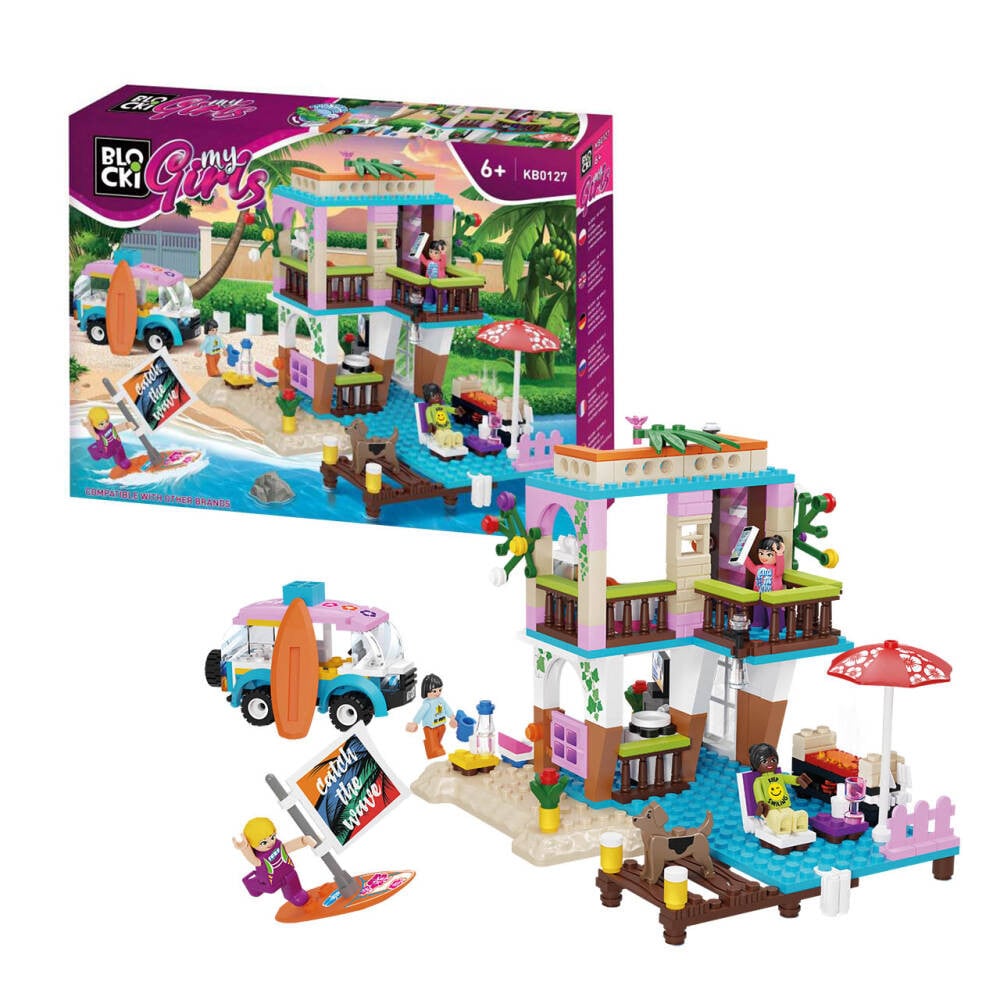 BLOCKI MyGirls Meisjes Strandhuis Zomerblokken Bouwset Speelgoed