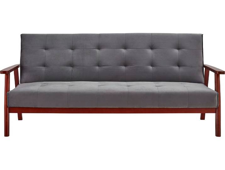 Schlafsofa SALESFEVER Skagen 3-Sitzer Sofa , grau (dunkelgrau), B:190cm H:81cm T:85cm, 100% Polyester, Sofas, Schlafsofa, Holzgestell Sofa: Entspannung und Schlaf auf 190cm Breite