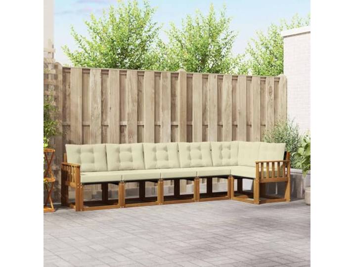 Pin massif robuste Coussin confortable modulable 5 pieces Gris Salon de jardin 5 pieces bois pin massif avec coussins gris, ensemble modulable exterieur avec repose-pieds, canape robuste