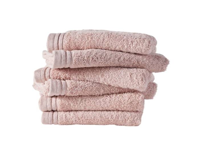 Lot de 6 serviettes de toilette coton uni 50x80cm rose