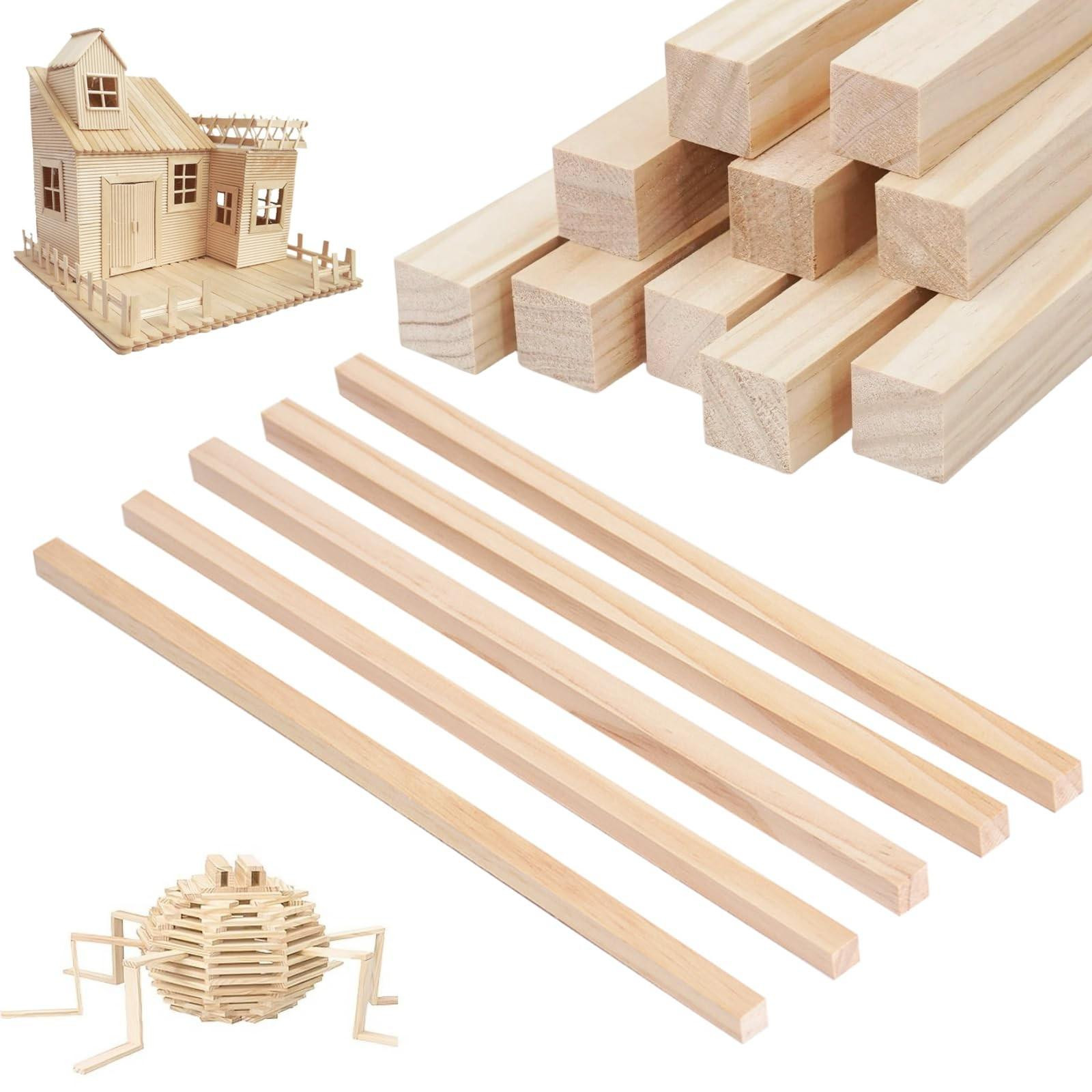 Set van 15 houten stokken voor knutselen